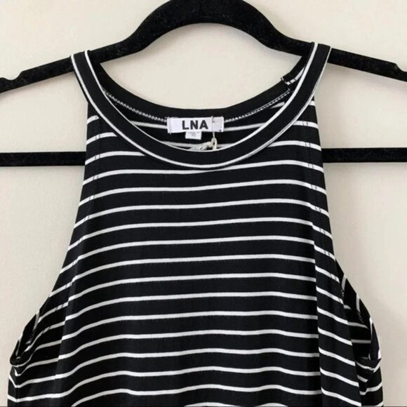 LNA Revolve Leigh Maxi Dress stripes Long Sleeveless Curved hem Scoop neck XS - Picture 11 of 16